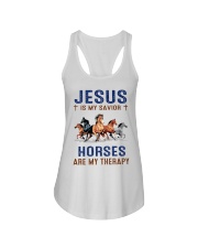 Jesus Is My Savior Horses Ladies Flowy Tank tile