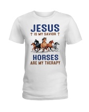 Jesus Is My Savior Horses Ladies T-Shirt tile