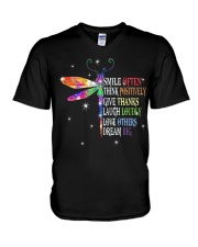 Smile often think V-Neck T-Shirt tile