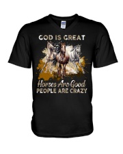 God Is Great Horses V-Neck T-Shirt tile