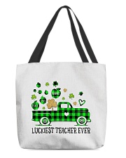 Luckiest Teacher Ever St Patrick's Day All-Over Tote tile