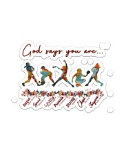 God Says You Are Softball Sticker tile