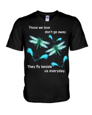 Dragonfly They Fly Beside V-Neck T-Shirt tile