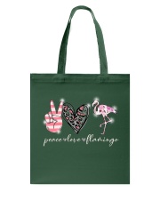 Peace Love Flamingo Tote Bag tile