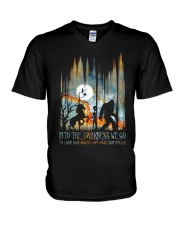 And into the darkness we go V-Neck T-Shirt tile