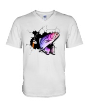 Fishing Crack V-Neck T-Shirt tile