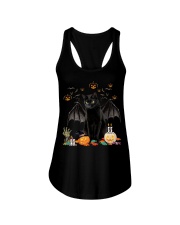 Black Cat Halloween Ladies Flowy Tank tile