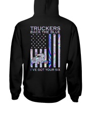Trucker Back The Blue Back 2 Sides Hooded Sweatshirt tile