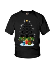 Black Cat Tree Christmas Youth T-Shirt tile