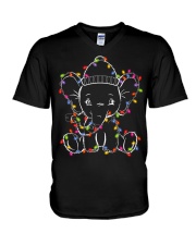 Elephant Christmas Light V-Neck T-Shirt tile