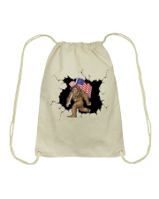 Bigfoot and American Flag 2 Drawstring Bag tile