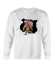 Bigfoot and American Flag 2 Crewneck Sweatshirt tile