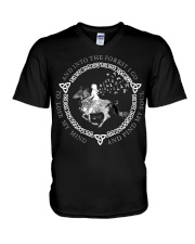 Horse Circle And Into The Forest V-Neck T-Shirt tile