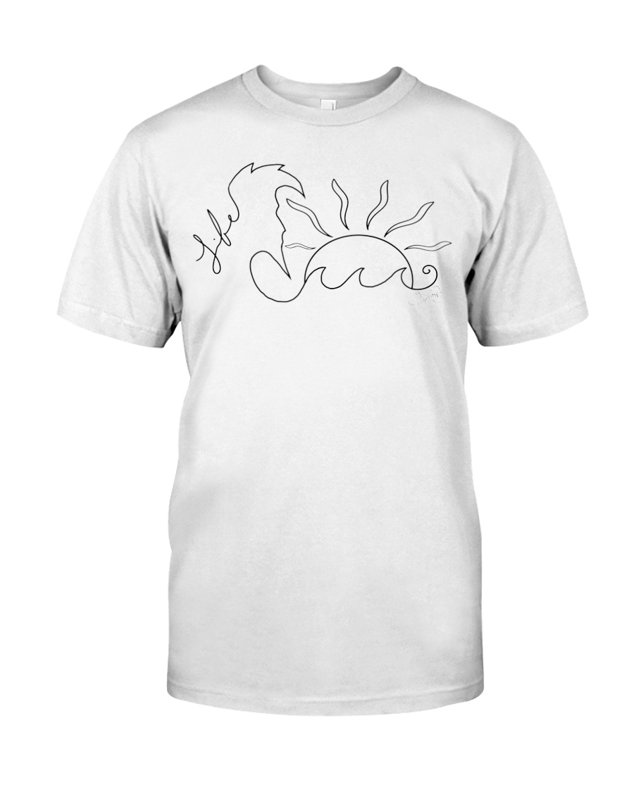 Beach Life Line art drawing Classic T-Shirt