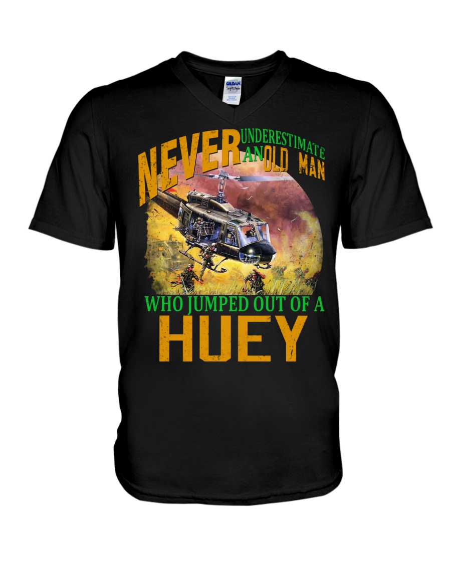 NEVER UNDERESTIMATE AN OLD MAN V-Neck T-Shirt