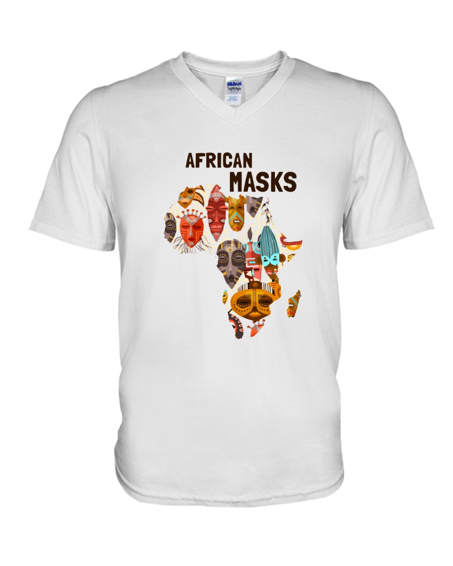 African mask V-Neck T-Shirt