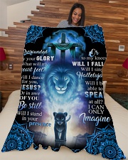 God - Lion - Fleece Blanket Large Fleece Blanket - 60" x 80" aos-coral-fleece-blanket-60x80-lifestyle-front-04
