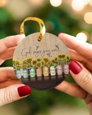 God Christmas - God Says You Are - Sunflower Circle ornament - single (porcelain) aos-circle-ornament-single-porcelain-lifestyles-08