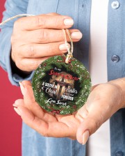 God - Cross - Personalized Circle ornament - single (porcelain) aos-circle-ornament-single-porcelain-lifestyles-01