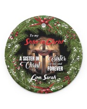 God - Cross - Personalized Circle ornament - single (porcelain) front
