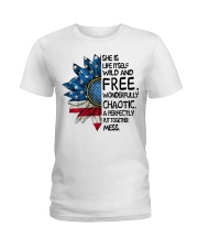 She Is Life Itself American Flag Sunflower Ladies T-Shirt thumbnail