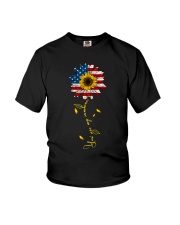 You Are My Sunshine Sunflower American Flag Youth T-Shirt thumbnail