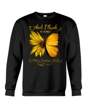 What A Wonderful World Sunflower Butterfly Crewneck Sweatshirt thumbnail