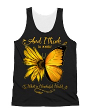 What A Wonderful World Sunflower Butterfly All-over Unisex Tank thumbnail