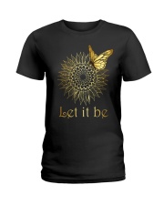 Let It Be Sunflower Butterfly Ladies T-Shirt thumbnail