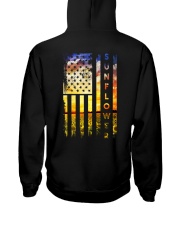 Sunflower Amrican Flag 4th July Back Hooded Sweatshirt thumbnail