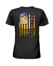 Sunflower Amrican Flag 4th July Back Ladies T-Shirt thumbnail