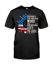American Flag Sunflower Freedom Classic T-Shirt front