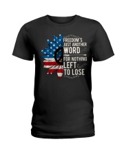 American Flag Sunflower Freedom Ladies T-Shirt thumbnail