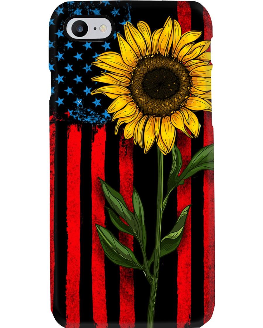 American Flag Sunflower Phone Case