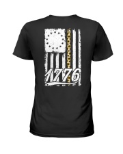 Betsy Ross Flag Sunflower 1776 Ladies T-Shirt thumbnail
