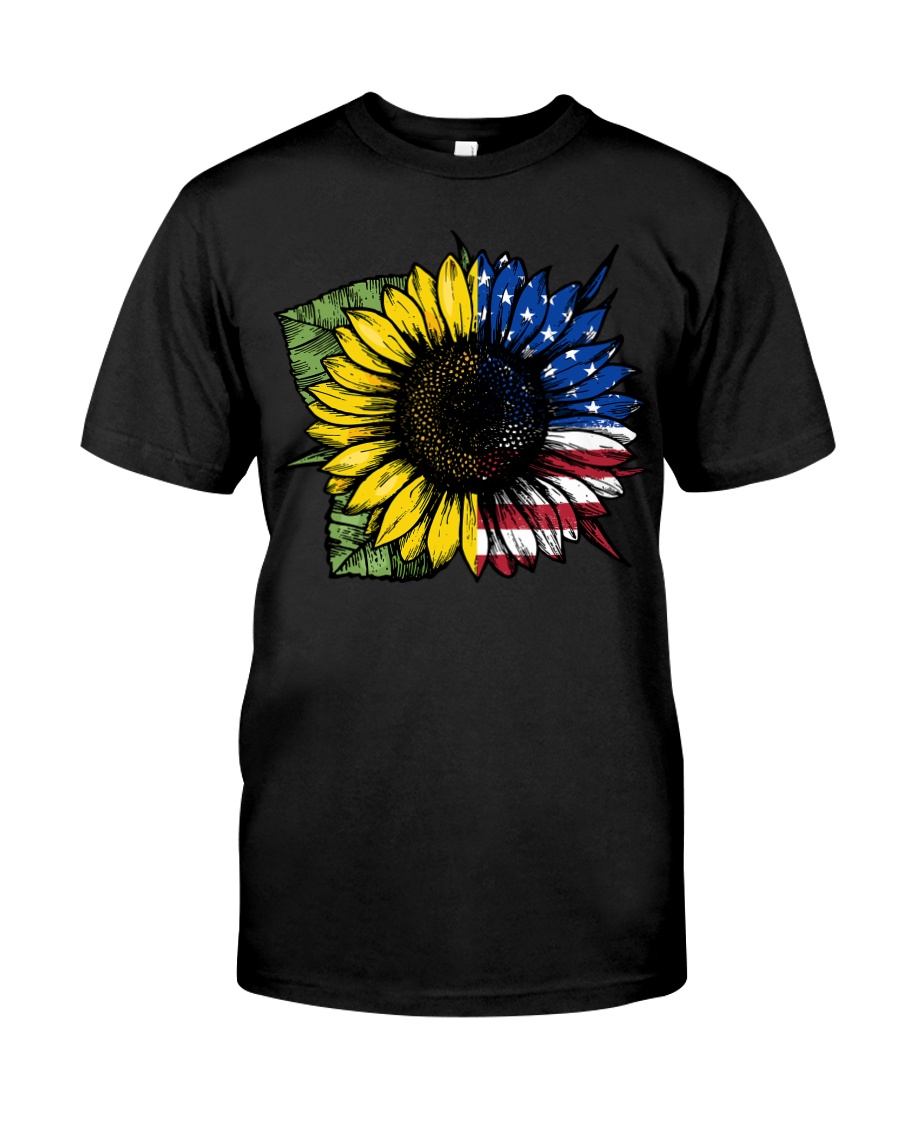 Sunflower American Flag Classic T-Shirt