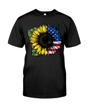Sunflower American Flag Classic T-Shirt front