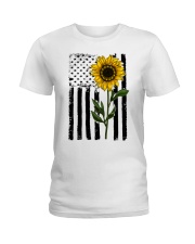 Betsy Ross American Flag Sunflower Ladies T-Shirt thumbnail