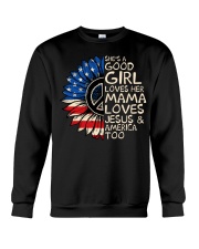 She's A Good Girl American Flag Sunflower Crewneck Sweatshirt thumbnail