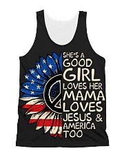 She's A Good Girl American Flag Sunflower All-over Unisex Tank thumbnail
