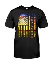Sunflower American Flag Front No2 Classic T-Shirt front