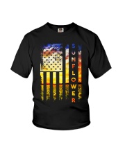 Sunflower American Flag Front No2 Youth T-Shirt thumbnail