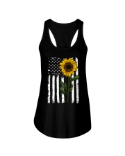 American Flag Sunflower Hippie Distressed No2 Ladies Flowy Tank thumbnail