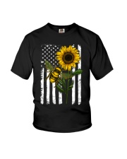 American Flag Sunflower Bee Youth T-Shirt thumbnail