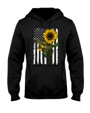 American Flag Sunflower Bee Hooded Sweatshirt thumbnail