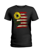 Sunflower USA Grunge Flag Ladies T-Shirt thumbnail
