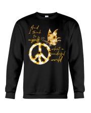 What A Wonderful World Butterfly Sunflower Crewneck Sweatshirt thumbnail