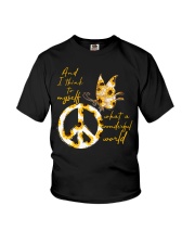What A Wonderful World Butterfly Sunflower Youth T-Shirt thumbnail