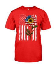 American Flag Sunflower No2 Classic T-Shirt front
