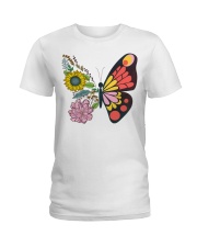 Flowers Butterfly Ladies T-Shirt thumbnail